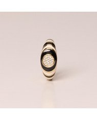 Anillo acero esmalte dorado Negro Bere Anillo acero esmalte dorado Negro Bere