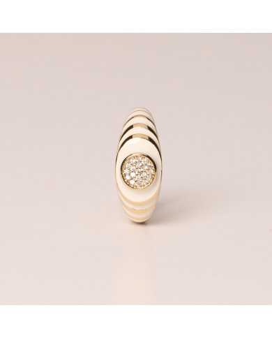 Anillo acero esmalte dorado blanco Bere