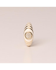 Anillo acero esmalte dorado blanco Bere