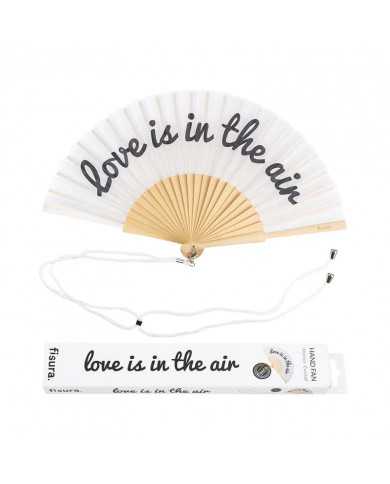 Abanico Love is in the air en blanco
