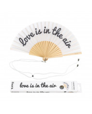 Abanico Love is in the air en blanco