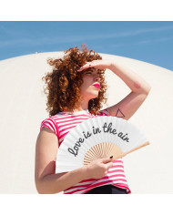 Abanico Love is in the air en blanco