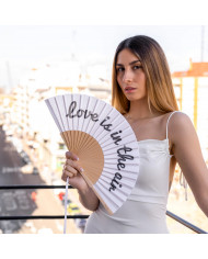 Abanico Love is in the air en blanco
