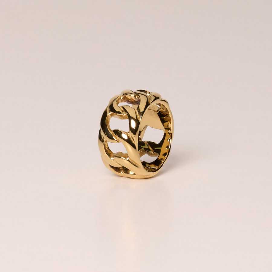 Anillo dorado trenzado Barbada