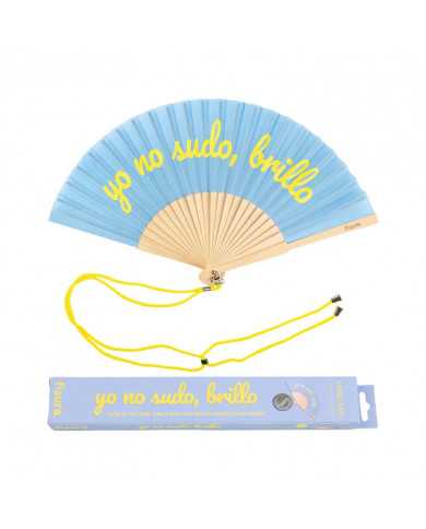 Abanico azul Yo no sudo, brillo