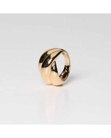 Anillo acero dorado aros Her