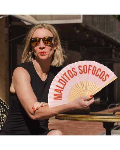 Abanico rosa Malditos sofocos
