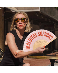 Abanico rosa Malditos sofocos