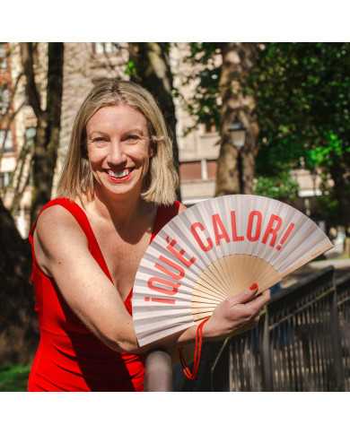 Abanico beige ¡Qué calor!
