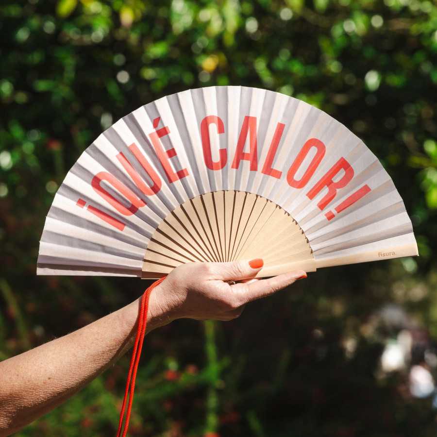 Abanico beige ¡Qué calor!