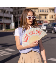 Abanico beige ¡Qué calor!