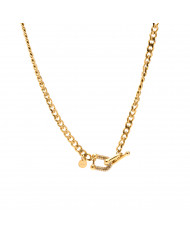 Collar acero dorado circonitas Delih Collar acero dorado circonitas Delih