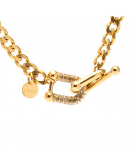 Collar acero dorado circonitas Delih Collar acero dorado circonitas Delih