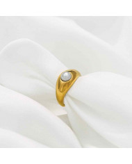 Anillo acero dorado Rolling