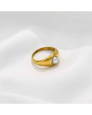 Anillo acero dorado Rolling