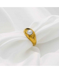 Anillo acero dorado Rolling