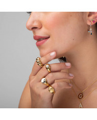 Anillo acero dorado Rolling