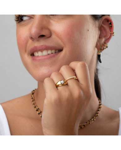 Anillo acero dorado Rolling Anillo acero dorado Rolling