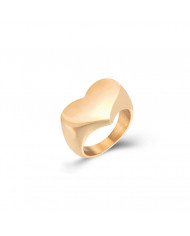 Anillo Acero dorado Cuore