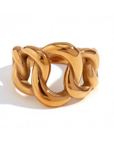 Anillo acero dorado Sanza