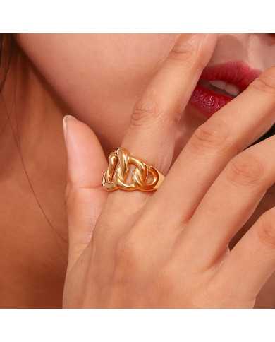 Anillo acero dorado Sanza