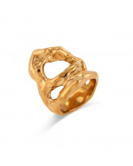 Anillo acero dorado Gaya