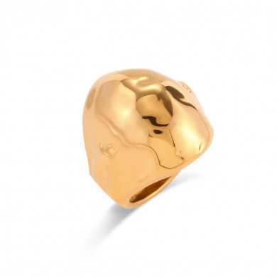 Anillo acero dorado Martilla