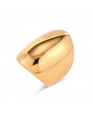 Anillo acero dorado Ovali