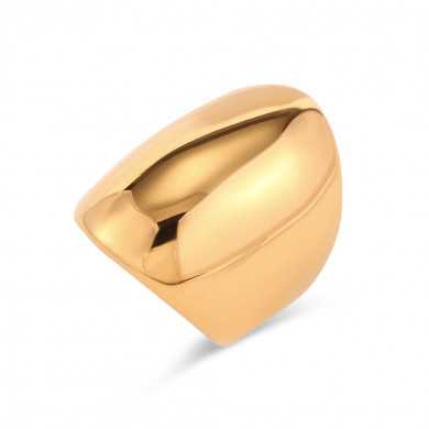 Anillo acero dorado Ovali
