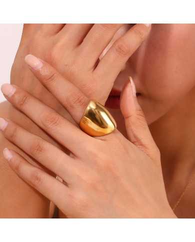 Anillo acero dorado Ovali Anillo acero dorado Ovali