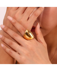Anillo acero dorado Ovali Anillo acero dorado Ovali