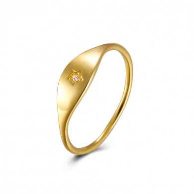 Anillo plata Gold Star