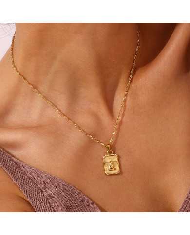 Collar acero dorado Aigel