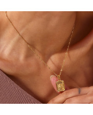 Collar acero dorado Aigel