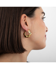 Pendientes acero dorado Sismea