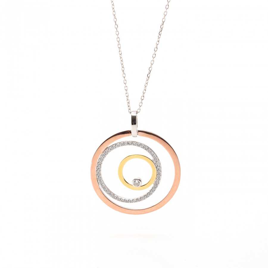 Collar plata y dorado circonitas GRT