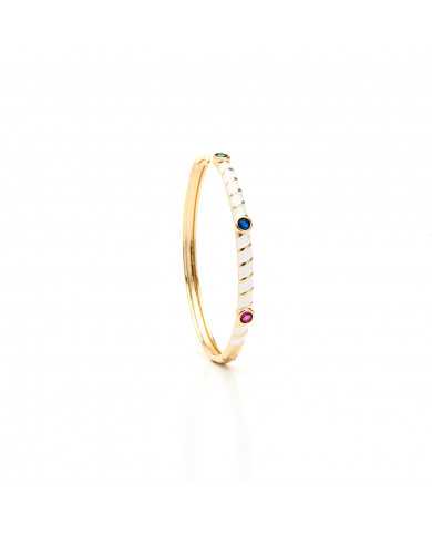 Brazalete esmaltado piedras naturales Jade