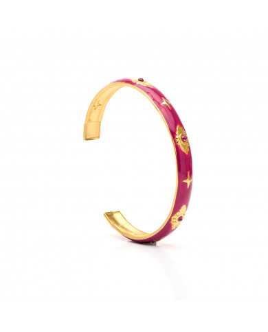 Brazalete esmaltado fucsia Mandorla