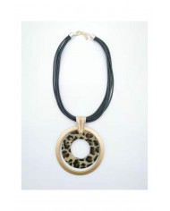 Collar Savana leopardo negro i dorado