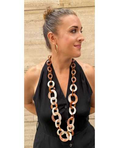 Collar largo resina Desirée tonos marrones
