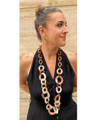 Collar largo resina Desirée tonos marrones