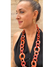 Collar resina largo Desirée tonos naranjas