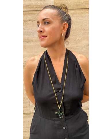 Collar Cruz verde