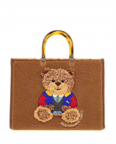 Bolso tote XL Marvin peluche marrón (Rue Madam)