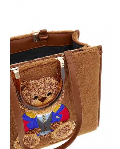 Bolso tote XL Marvin peluche marrón (Rue Madam)