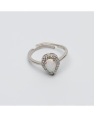 Anillo plata circonitas piedra natural Sisi