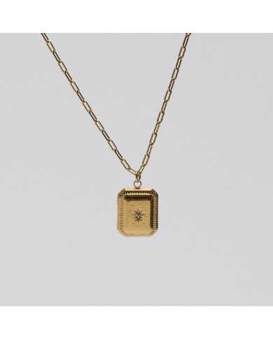 Collar acero dorado Jut