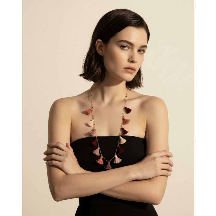 Collar Summer tonos rojizos