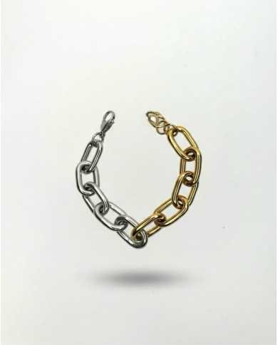 Brazalete Duo dorado y plateado