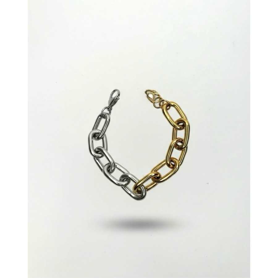 Brazalete Duo dorado y plateado